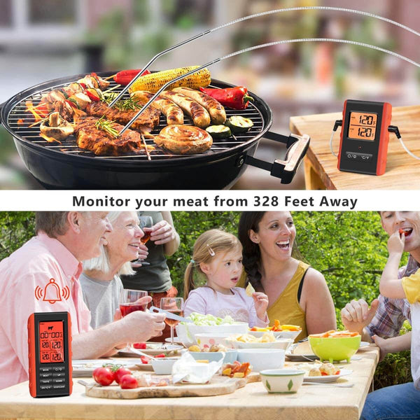 Wireless Digital Probe Meat Thermometer For Grill Smoker Bbq Food