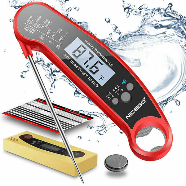 Meat Thermometer - Best Waterproof Ultra Fast Thermometer with Backlight &  Calibration. Kizen Digital Food Thermometer for Kitchen, Outdoor Cooking